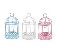 FUTUREORYY 3pcs Mini Bird Cage Desktop Storage Adornment 3.46x2.16x2.16in Iron Delicate Chic Creative Stylish Desktop Decor Ornament and Other Places