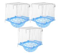 FUTUREORYY 3pcs Parakeet Nesting Box Plastic Bird Cage Nest with Iron Wire Frame 6.3x6.1x5 Inch Breeding House for Budgie Finch Cage Bird Breeding Supplies