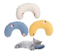 FUTUREORYY 3PCS Pet Cat Neck Sleeping Pillows Soft Comfortable Cushions for Dogs and Cats Lightweight Washable Neck Support for in Blue White Yellow