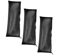 FUTUREORYY 3pcs Portable Mic Storage Bags with Drawstring and Zipper PU Leather Cordless Microphone Organizers for Travel Protective Dustproof Cushioned Cases for Accessories and Wireless