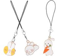 FUTUREORYY 3pcs Rabbit Charms Keychain Set with Bunny and Carrot Pendants, Alloy Decorative Key Ring Accessories for DIY Bracelet Making and Phone Charm, Cute Animal Hanging Decorations for