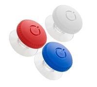FUTUREORYY 3pcs Round Toilet Button Presser Flush Tank Accessories with Minimalist Cute Design in Blue White Red Compatible Decorative Toilet Push Button Tops for Bathroom