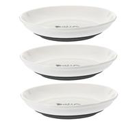 FUTUREORYY 3pcs Shallow Ceramic Cat Bowls with Non Slip Silicone Base Wide Pet Feeder Plates for Cats and Kittens Easy to Clean Promotes Healthy Eating Habits