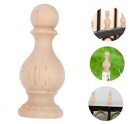 FUTUREORYY 3pcs Solid Wood Bed Post Finials with Artistic Roman Bridge Design Versatile Fence Post Caps for Curtain Rods and Home Decor Elegant Beige Decorative Furniture Accents