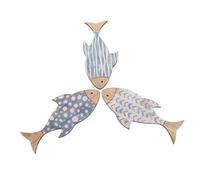 FUTUREORYY 3pcs Wooden Fish Wall Art with Nautical Coastal Theme, Rustic Seaside Wall Art for Lake Villas and Outdoor Settings, Easy Installation Beach Themed Fish Decor in Unique Beach