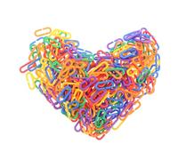 FUTUREORYY 400pcs Interlocking Chain Links Boys and Girls Educational Toy Plastic C-clips Hooks for Parrot Bird Cage Foot Toys