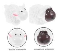 FUTUREORYY 40Pcs Mini Sheep Figurines Resin Animal Figures Miniature Ornaments for Garden Desktop Dollhouse Cake Decoration Featuring Red-mouthed and White-mouthed Sheep