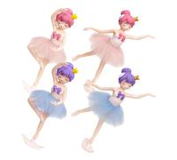 FUTUREORYY 4pcs Ballet Girl Figurines Cake Ornaments Elegant Dessert Decoration for Birthday Party DIY Cake Topper Ballerina Statue for Party Tableware