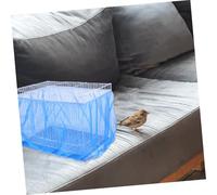 FUTUREORYY 4pcs Birdcage Net Cover Mesh Seed Catcher Breathable Dustproof Protector for Small Parrots Canaries Parakeets Fit Xl Black White Blue Green