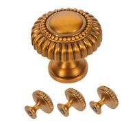 FUTUREORYY 4Pcs Cabinet Handles Zinc Alloy Vintage Style Single Hole Decorative Knobs for Wardrobes Dressers Finish Resistant Kitchen Furniture Hardware