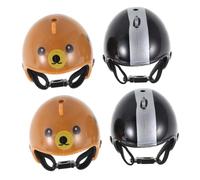 FUTUREORYY 4pcs Chicken Helmet Hens Hats Elastic Strap Funny Pet Hat Accessories for Rooster Duck Parrot Poultry Show Costume Assorted Small Cap for Chicken Birds Protective Helmet Hen Hard
