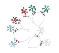 FUTUREORYY 4pcs Glitter Christmas Snowflake Headbands Festive Hair Accessories for Women Winter Party Xmas Year Celebration Comfortable Sparkly Headwear