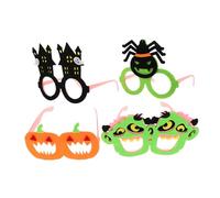 FUTUREORYY 4pcs Halloween Eyeglasses Glow the Dark Neon Spider Pumpkin Frames Fancy Party Favor Glasses for Carnival Night Photos Multifunctional Halloween Decor
