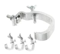 FUTUREORYY 4Pcs Heavy-Duty Stage Light Clamps for Truss with Strong Bearing Capacity Versatile Lamp Accessories for Moving Head LED Beam Lights Silver Hooks for Secure Lighting Installation