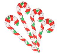 FUTUREORYY 4Pcs Inflatable Christmas Candy Canes Xmas Party Props PVC Xmas Cane Balloons Handheld Decorations for Birthday Indoor Outdoor Use