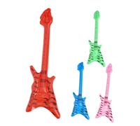 FUTUREORYY 4pcs Inflatable Rock Bass Guitar Set Blow Up Musical Instruments with Strap Retro Themed Party Props for Adults Birthday Wedding Carnival Decorations