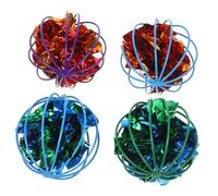 FUTUREORYY 4pcs Interactive Crinkle Cat Balls Lightweight Exercise for Kittens and Cats Colorful Paper Balls Stimulate Play Instinct Indoor Pet Supplies for Teasing and Chasing