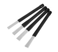 FUTUREORYY 4pcs Jazz Drum Brushes Set for Jazz Drumming, White Nylon Wire Snare Brushes, Flexible and Portable Percussion Rhythm Instrument Accessories for Musicians
