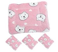 FUTUREORYY 4pcs Small Animal Cage Liner Blankets Washable Fleece Sleeping Pads for Guinea Pigs Hamsters Rats Hedgehogs Soft Skin Friendly Pet Mats for Warmth Comfort