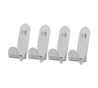 FUTUREORYY 4pcs Stainless Steel Rail Hooks for Refrigerator Shelves Freezer Cooler Shelf Clips No-drill Installation Compact Safe Polished Surface for Fridge and Showcase Use