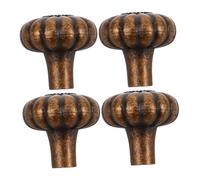FUTUREORYY 4pcs Vintage French Antique Brass Furniture Knobs Brushed Retro Single Hole Drawer Pulls for Kitchen Cabinets Wardrobes Small Comfortable Grip Compact for Home Decor