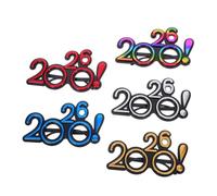 FUTUREORYY 5 Pairs Electroplated Mark Glasses for Year's Eve Party Photo Booth Props Festival Supplies for Graduation and Celebration