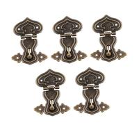FUTUREORYY 5 Sets Retro Zinc Alloy Box Buckles Antique Style Jewelry Box Hasp Latch for Cabinet Security Decorative Vintage Lock Accessories
