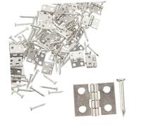 FUTUREORYY 50 Sets Mini Brass Hinges for Jewelry Boxes Small Antique Folding Butt Hinges Durable Resistant DIY Wooden Case Hardware