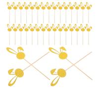 FUTUREORYY 50PCS Glitter Easter Bunny Ear Cupcake Toppers Sturdy Rabbit Ear Cake Picks for Spring Birthday Shower and Easter Party Cake Decorations