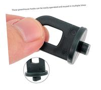 FUTUREORYY 50pcs Plastic Greenhouse Hanging Hooks Clips for Plant Flower Basket Fixing Reusable Garden Plant Holders for Orchards and Greenhouses