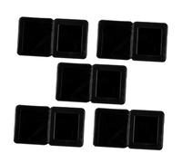 FUTUREORYY 5Pcs Black Reptile Breeding Boxes Double-compartment Insect Feeding Cases Water Basin for Lizards Spiders and Small Pets Easy to Clean Material