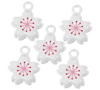 FUTUREORYY 5pcs Cherry Blossom Bell Charms Mini Hanging Pendants for Bags Phones DIY Craft Accessories Japanese Style Delicate Floral Bells Backpack Adornments