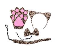 FUTUREORYY 5pcs Leopard Ear Headband Set Cheetah Ears Headband Animal Cosplay Halloween Accessories for Boys and Girls Animal Halloween Costume