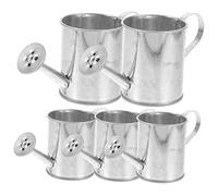 FUTUREORYY 5Pcs Miniature Metal Watering Cans Garden Accessory Mini Watering Pots for Doll Houses Plant Pot Ornaments and Pretend Play