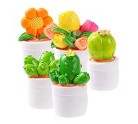 FUTUREORYY 5Pcs Miniature Potted Plants Faux Succulent Micro Landscape Decor for Dollhouse Mini House Decoration Without Watering Realistic Greenery Accessories