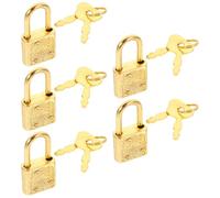 FUTUREORYY 5pcs Small Vintage Style Padlocks with Keys for Treasure Boxes Jewelry Drawers Decorative Mini Locks Set for ’s Party Favors and Game Props