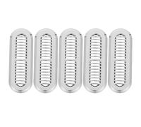 FUTUREORYY 5pcs Stainless Steel Basin Overflow Cover Insert with Fine Mesh Filter Decorative Sink Overflow Trim Ring for Bathroom and Kitchen Sink Drain Hole Cleaning Protector