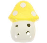 FUTUREORYY 6-hole c Key Ceramic Mushroom Ocarina for Kids and Beginners, Portable Yellow Mini Ethnic Wind Instrument Toy for Children’s Music Learning and Performance