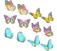 FUTUREORYY 6 Pairs Magnetic Butterfly Screen Window Stickers Anti-Collision Decals for Home Office Decoration and Bird Protection Colorful Screen Repair Clings