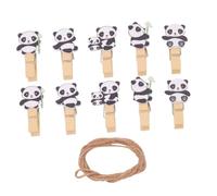 FUTUREORYY 60pcs Creative Panda Shaped Wooden Clips Strong Clamp Force for Photos Notes Cards Decorative Photo Wall and Snack Holders for Home Office Use