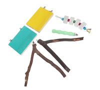 FUTUREORYY 6pcs Parrot Chew Toys Bird Perches for Nail Trimming Chewing and Play for Budgies Cockatiels and Birds Random Sanded Platforms