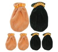 FUTUREORYY 6pcs Piano Pedal Dust Protector Covers Thickened Velvet Sleeve Anti-scratch Non-slip Upright Grand Piano Pedal Foot Pad Protector for Musicians Dark Green Beige