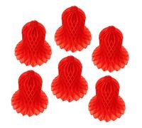 FUTUREORYY 6Pcs Red Honeycomb Paper Bells Wedding Adornments Hanging Decorations for Parties Photo Backgrounds and Festive Atmosphere