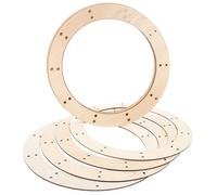 FUTUREORYY 6pcs Round Wooden Wreath Frames DIY Craft Rings for Xmas Bedroom Wall Decor Outer Rustic Circle Wreath Making Hoops for Home Party Decoration