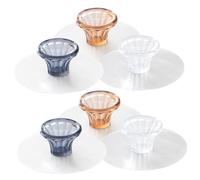 FUTUREORYY 6pcs Self Stick No Punching Drawer Handles Wear-Resistant Pull Knobs for Kitchen Cabinets Wardrobe Dresser Transparent White Rose Gold Misty Blue