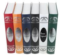 FUTUREORYY 6pcs Simulation Book Decor Set with Assorted Colours, Coated Paper Material, Retro Decorative Fake Books for Bookshelf and Shelf Desktop Home Decoration Random Color