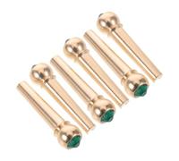 FUTUREORYY 6pcs Solid Brass Acoustic Guitar Bridge Pins with Crystal Inlays Folk Guitar String Pegs Replacement Set Bridge Parts