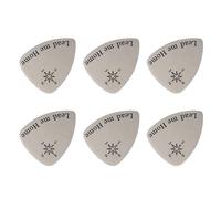 FUTUREORYY 6PCS Titanium Steel Guitar Picks for Acoustic Guitar and Ukulele, Silver Bass Plectrums Instrument Picks Suitable for Stringed Instruments