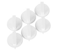 FUTUREORYY 6pcs White D Shaped Shaft Timer Knobs for Cooker and Microwave Oven, Plastic round Oven Timer Knob with Easy Operation and Power Control for Kitchen Appliance Replacement