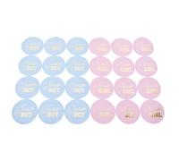 FUTUREORYY 72pcs Gender Reveal Stickers Self-Adhesive Round Shower Labels Team Boy Girl for Party Supplies